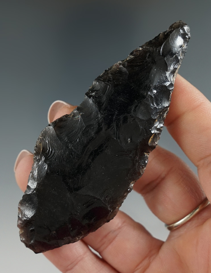 3 9/16"  pre-Columbian obsidian Knife recovered in Mexico.