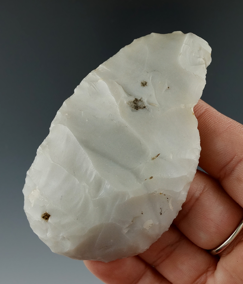 Well styled 3 1/8" Uniface scraper/knife found in Susquehanna County, Pennsylvania.