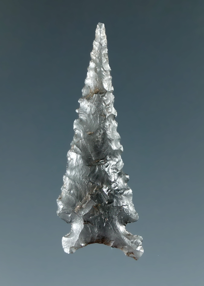 1 7/16" Northern Sidenotch found in California made from highly translucent obsidian.