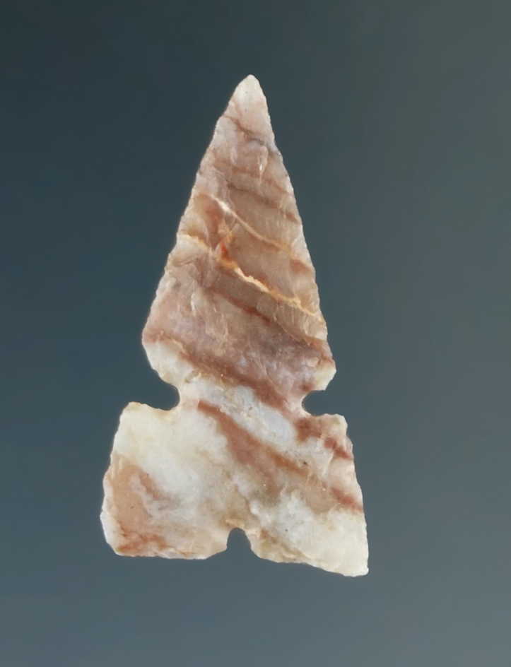 15/16" Alibates Flint Birdpoint found in southern Kansas.