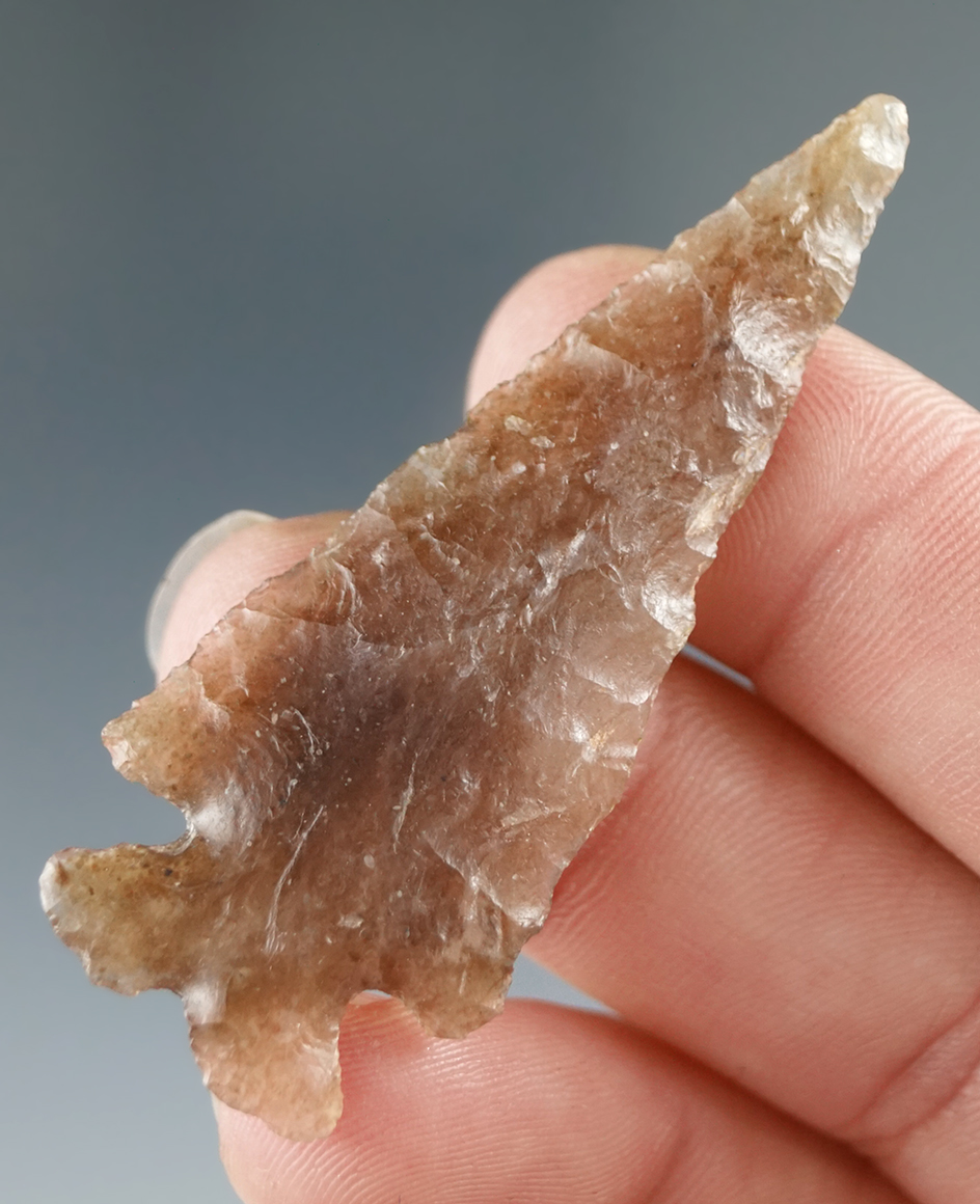 2 3/16" Cornernotch with a well styled base made from Agatized wood found in Utah.