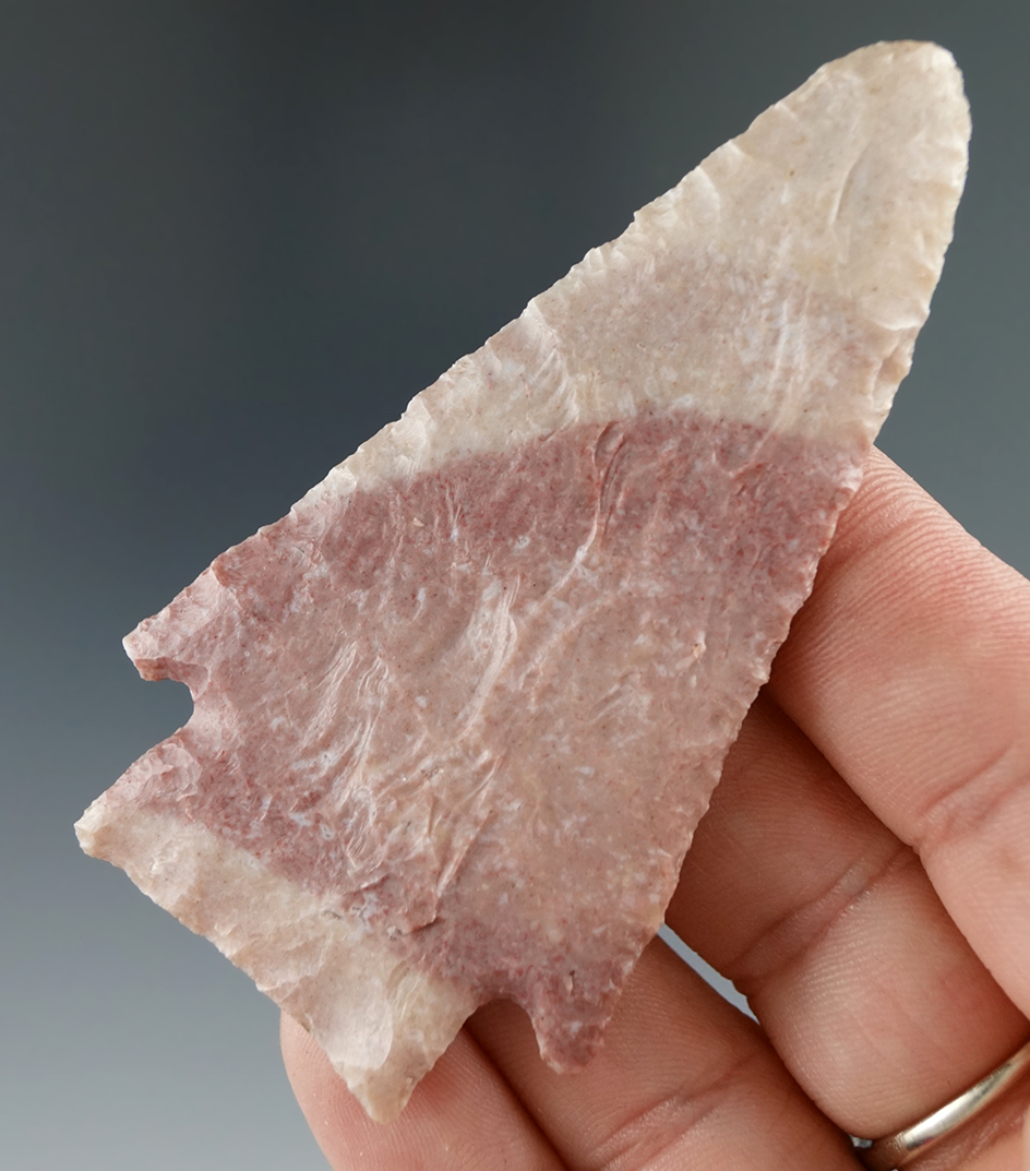 3 1/8" Cornernotch knife that is thin with excellent flaking found in Utah.