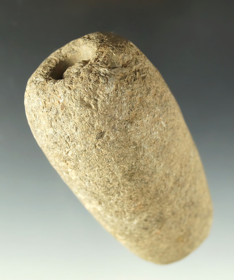 3 5/8"  pipe preform found in Illinois. One end shows where the cane drilling had just begun.