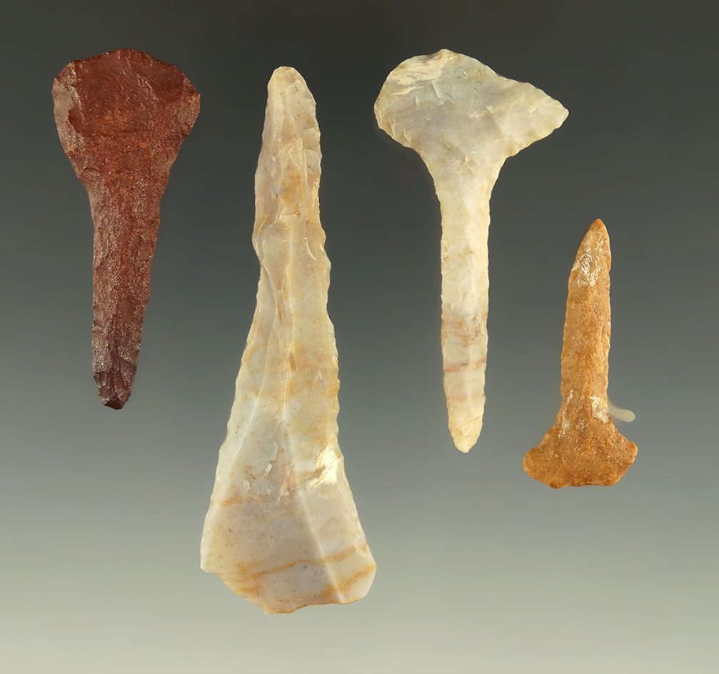 Set of four Drills found in Kansas, largest is 3".