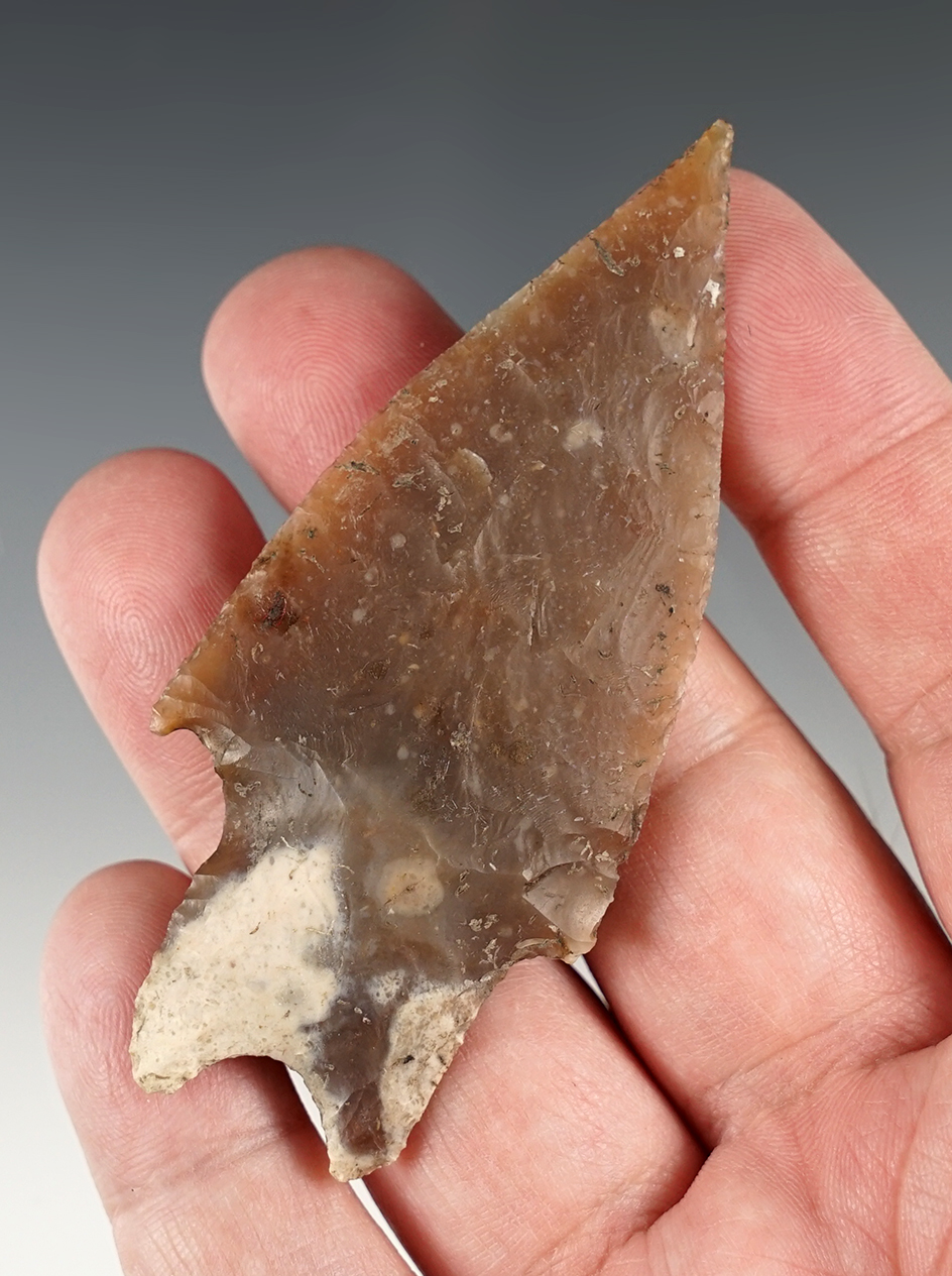 Finely made 3 1/4" Pedernales found in Real Co., Texas. Comes with a Rogers COA.