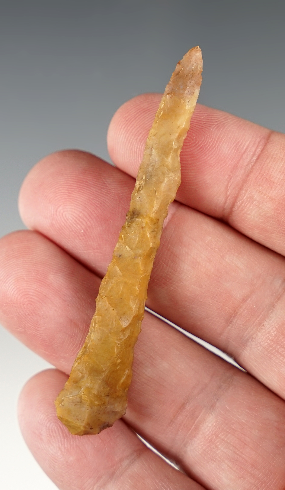 Heavily patinated 2 3/4" Drill found near The Dalles, Klickitat Co., Washington.