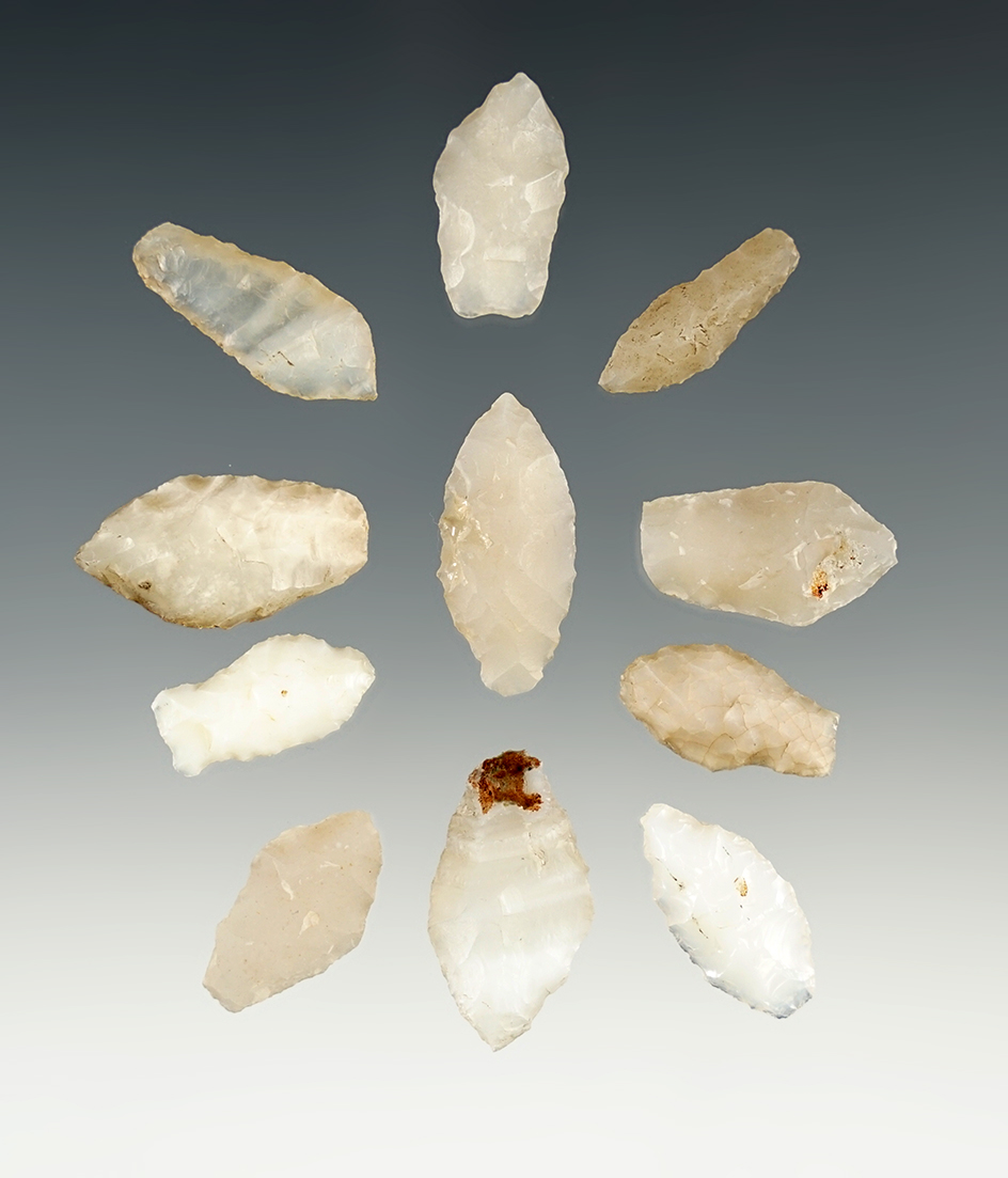 Set of 11 points found in New Mexico. The largest is 1".