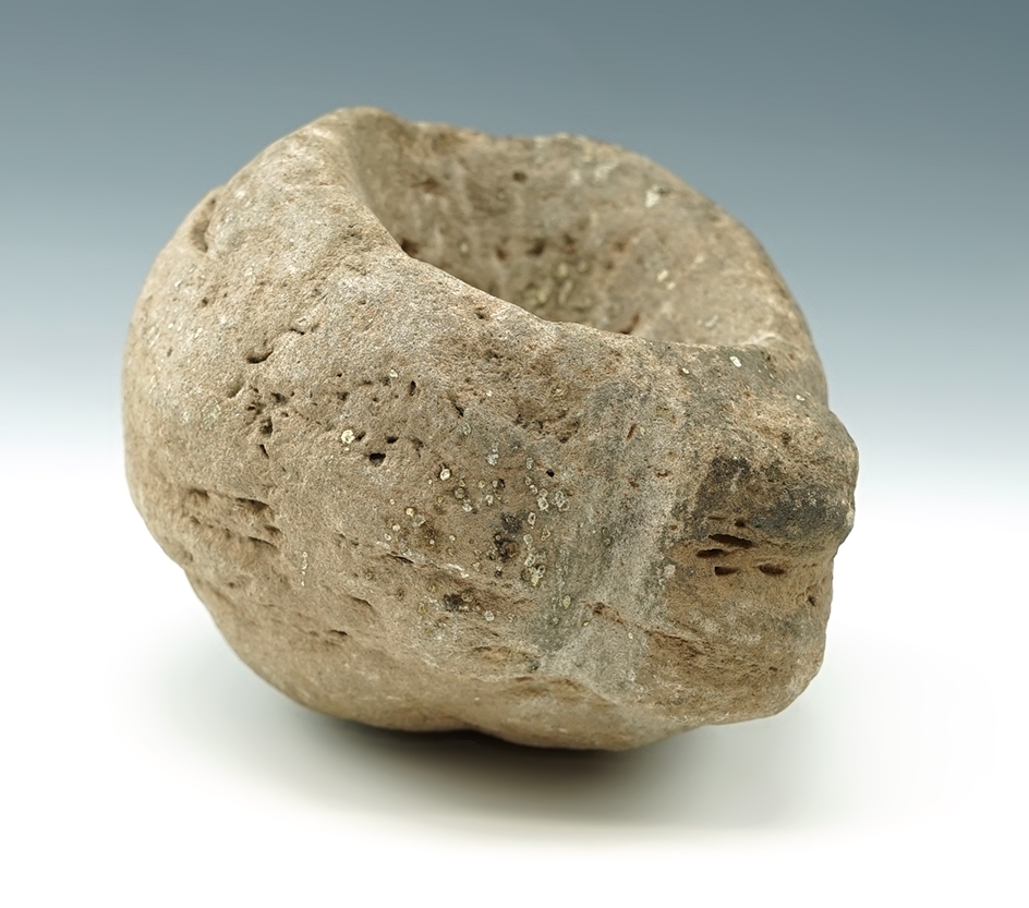 Rare! 4 1/2" wide carved stone effigy bowl found at the Maybe Site, Washington.