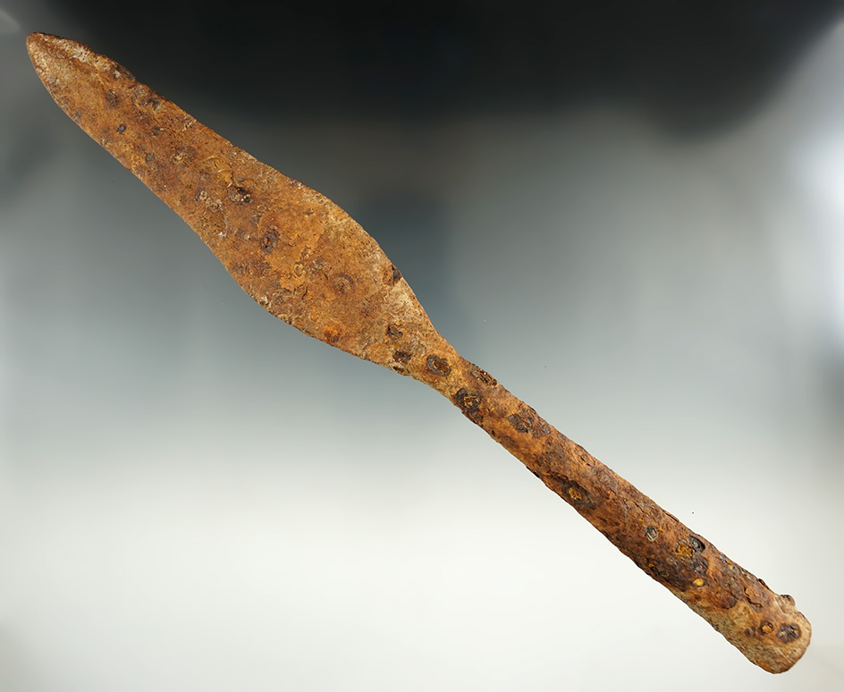 11 1/2" Iron Viking Socketed Spearhead found in the Steppes area of Ukraine.