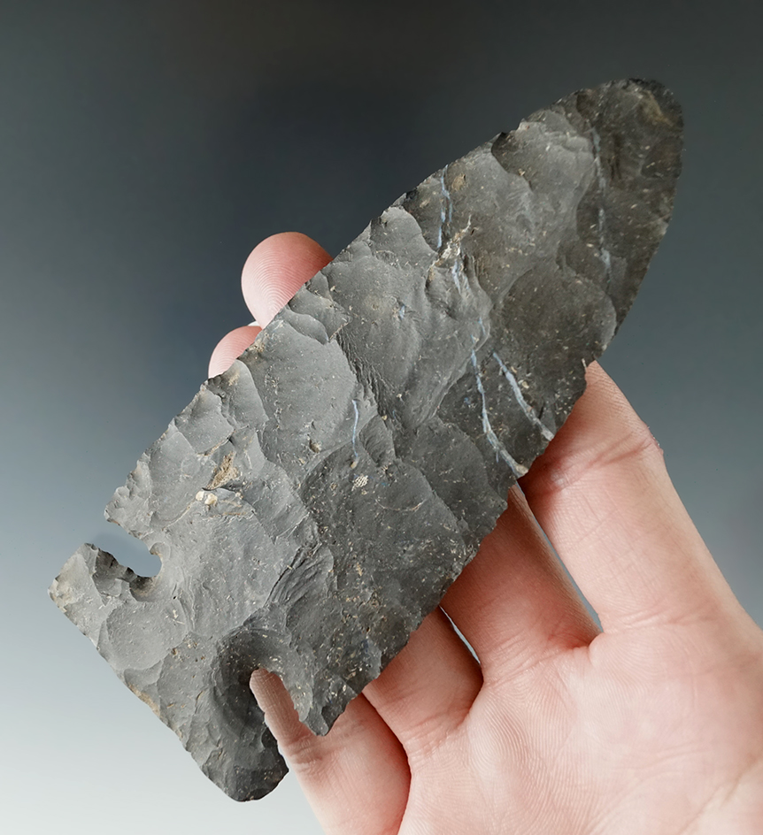 4 3/4" Archaic Sidenotch made from Nellie chert found in St. Albans, Kanawha Co., W. Virginia.