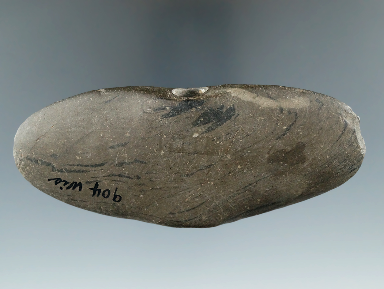 4 1/2" Banded Slate Wing Bannerstone found in Wisconsin.