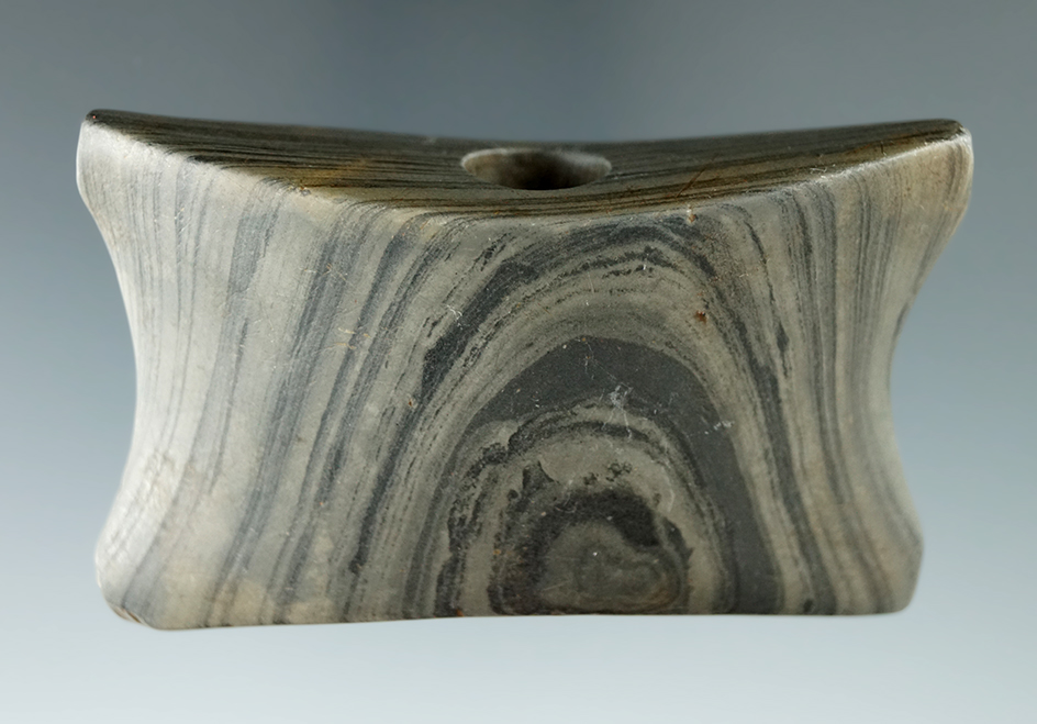 3 1/8 x 1 7/8" Fine Reel Bannerstone found in Adair Co., Kentucky. Pictured .COA, G-10!