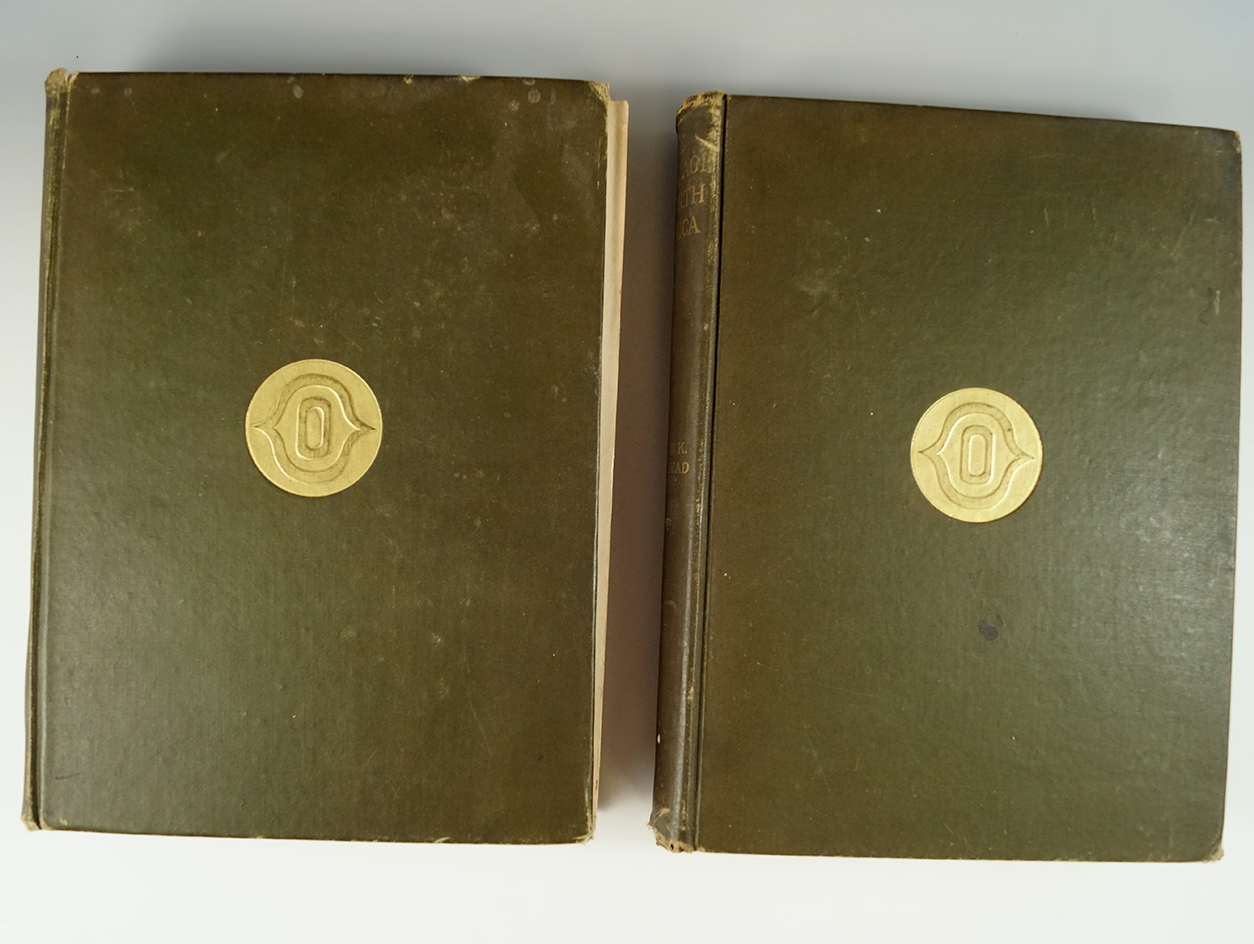 Pair of hardcover books, "Stone Age in North America" volumes 1 & 2 by Warren K Moorehead.