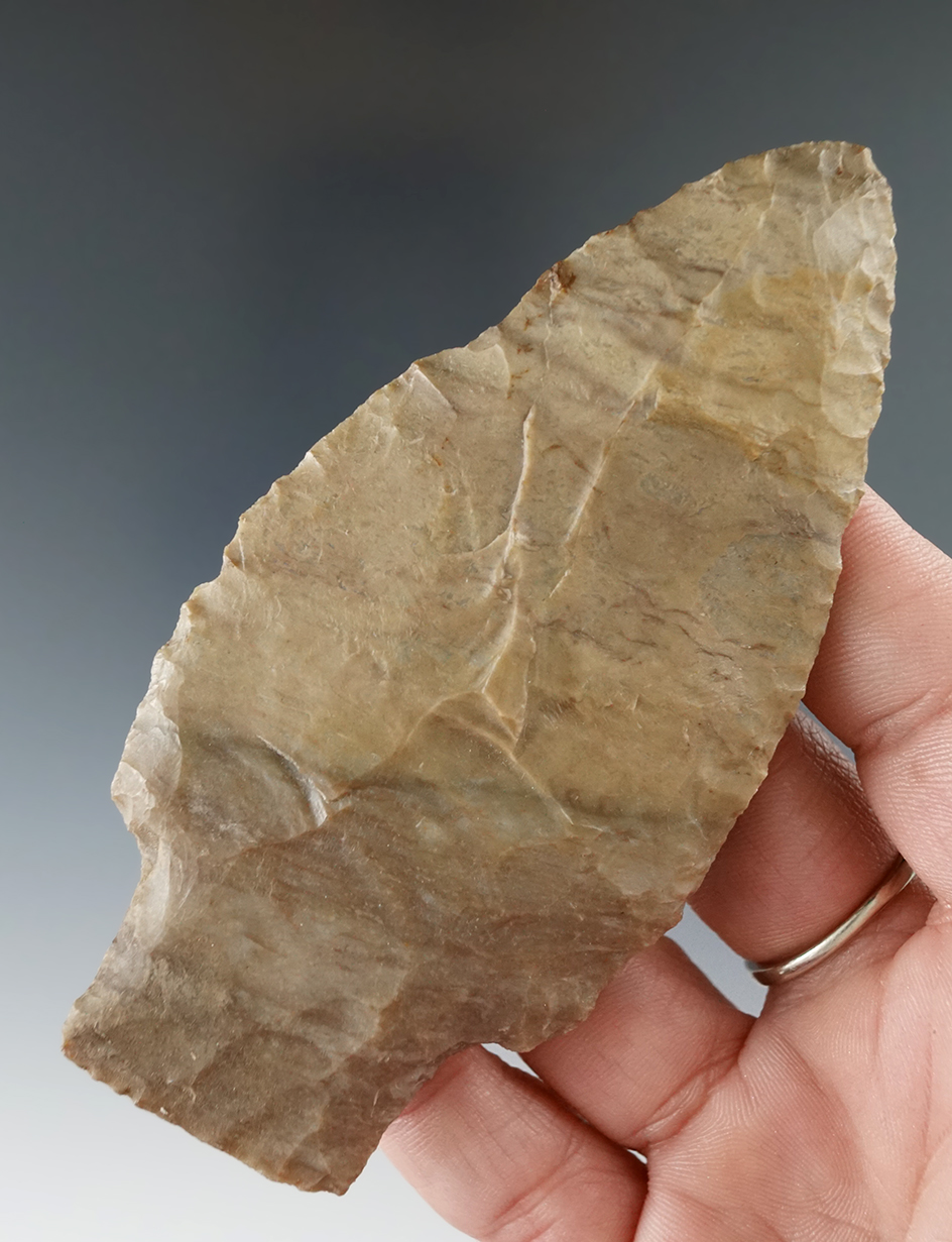 4" Well styled Stemmed Adena Knife found in Michigan.