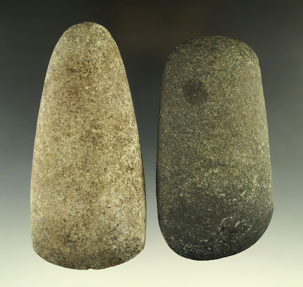Pair of nicely styled stone Adzes found in Michigan. Largest is 4 3/4". Ex. Wagle collection.