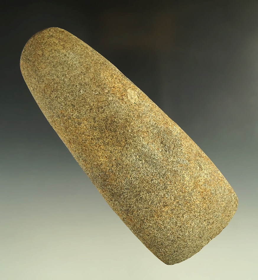 Well patinated 6 1/8" stone Celt found in Michigan. Ex. Phil Wagle collection.