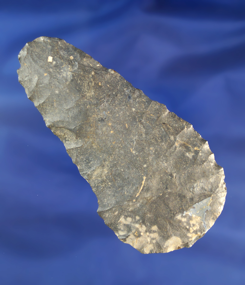 Nicely flaked and heavily patinated 3 3/4" Bayport Flint Knife  found in Michigan.