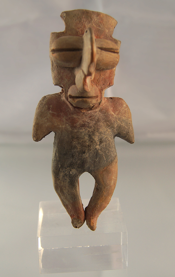 4 1/2" pre-Columbian figure made from clay found in Mexico.