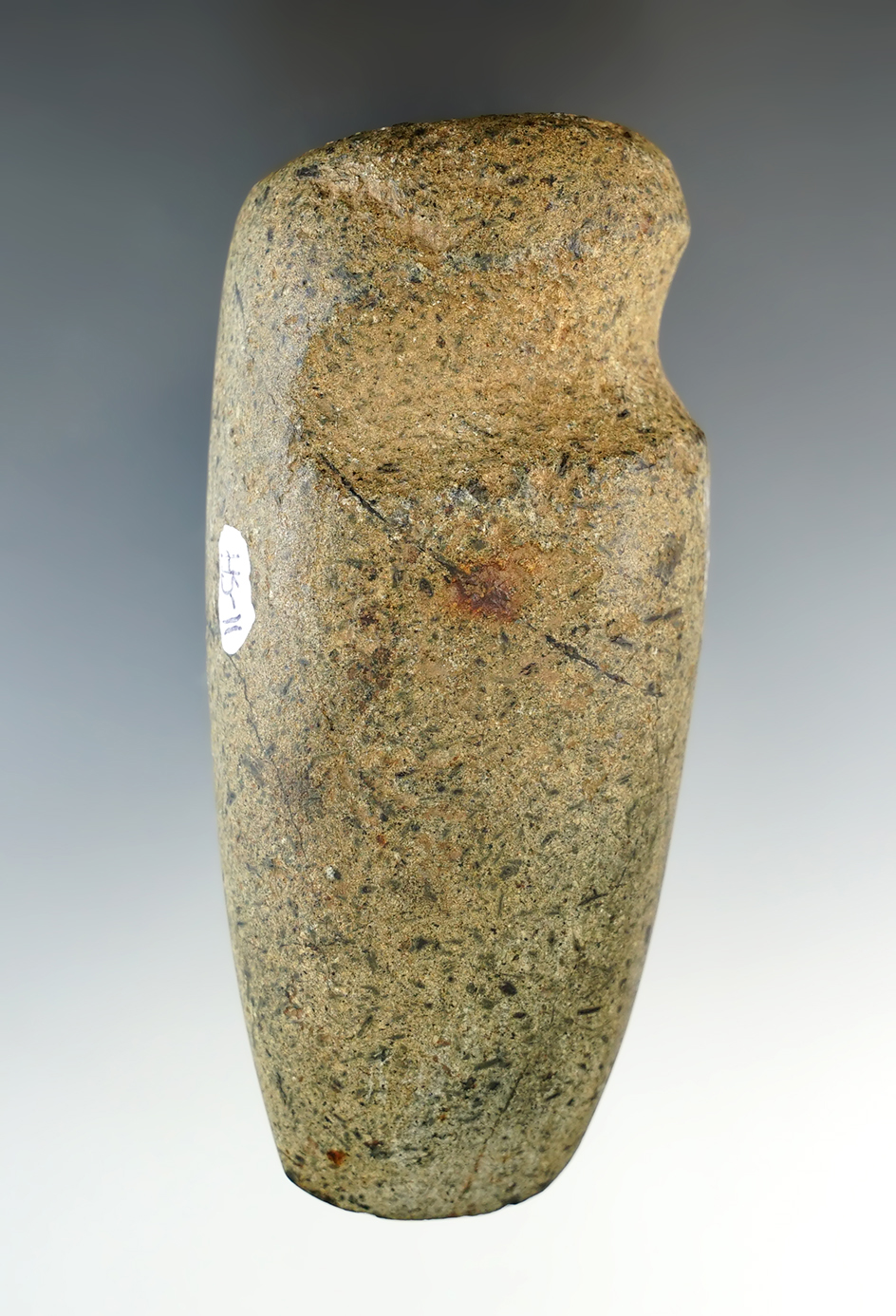 4 1/8" Long 3/4 Grooved Axe with nice bit, found in Tennessee. Ex. Tank Mills Collection.