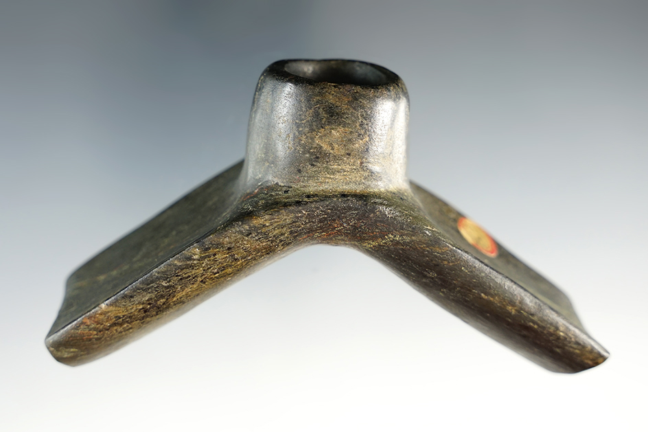 Exceptional! 4" Steatite Double Angled Pipe found in Southern Ohio. Pict. in Who's Who #1