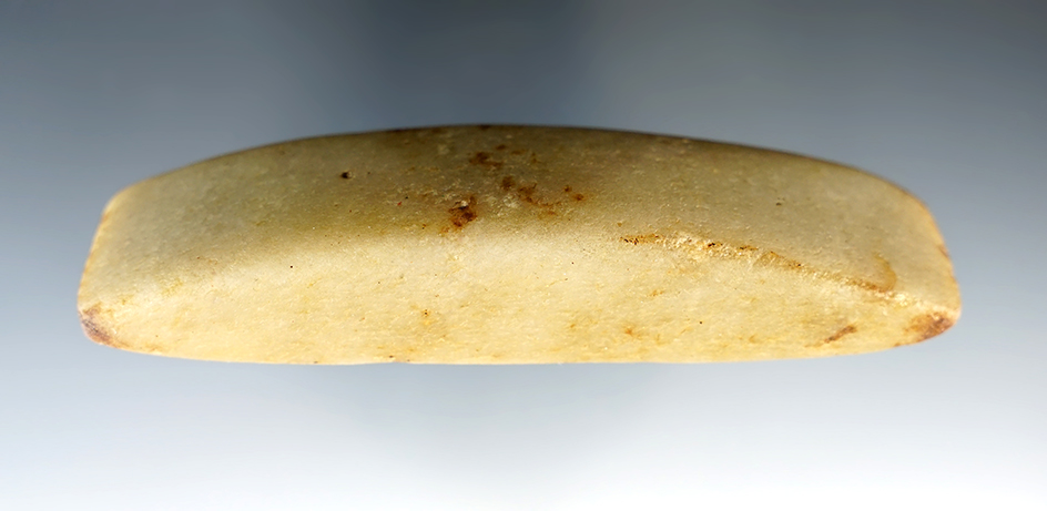 Nice! Very rare 4 3/8" Polished Quartz Boatstone that was scooped and tapped. Ohio.