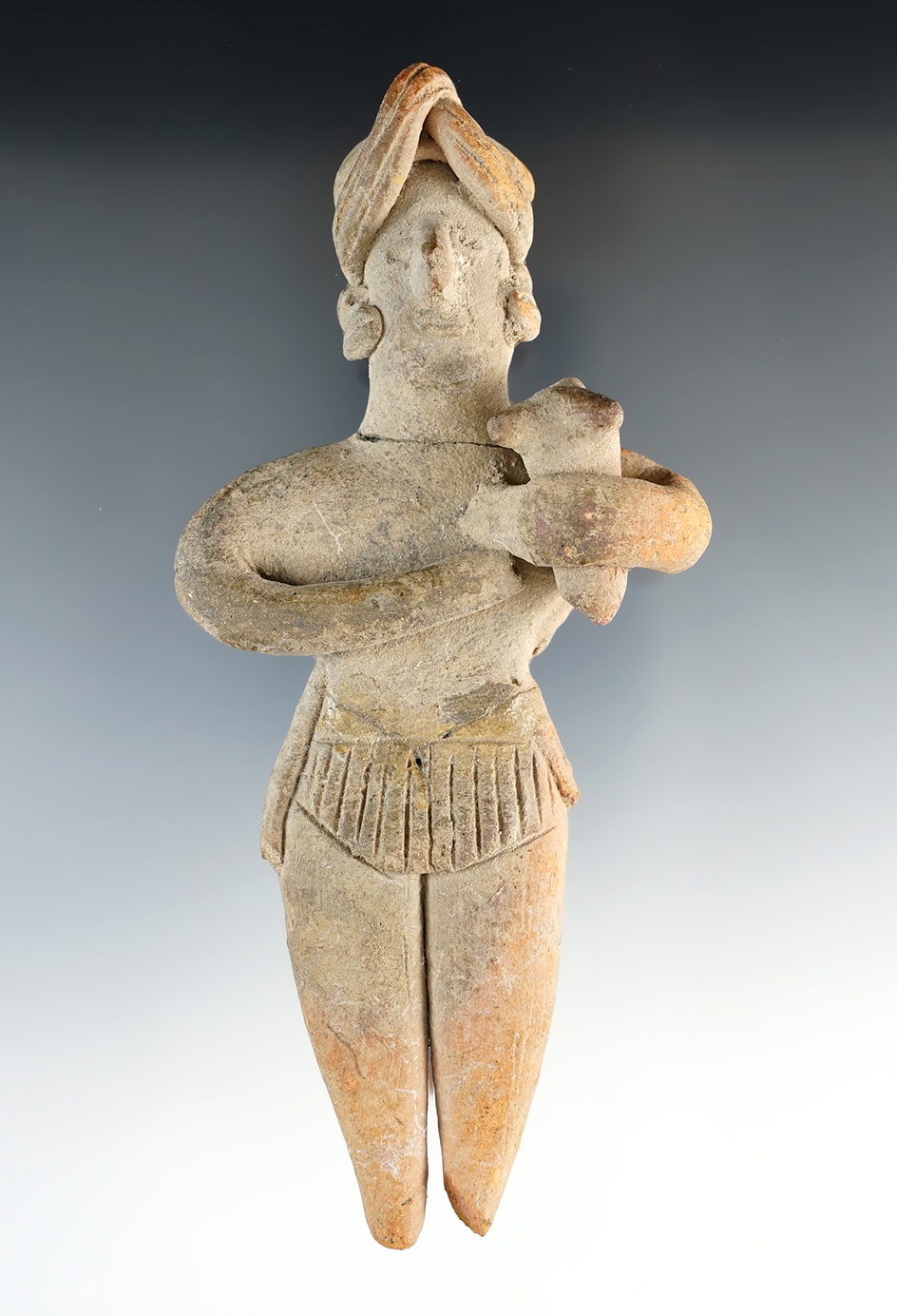 5 1/2" Pre-Columbian Nayarit Flat Figurine - broken &  glued. Found in Mexico. Nice details