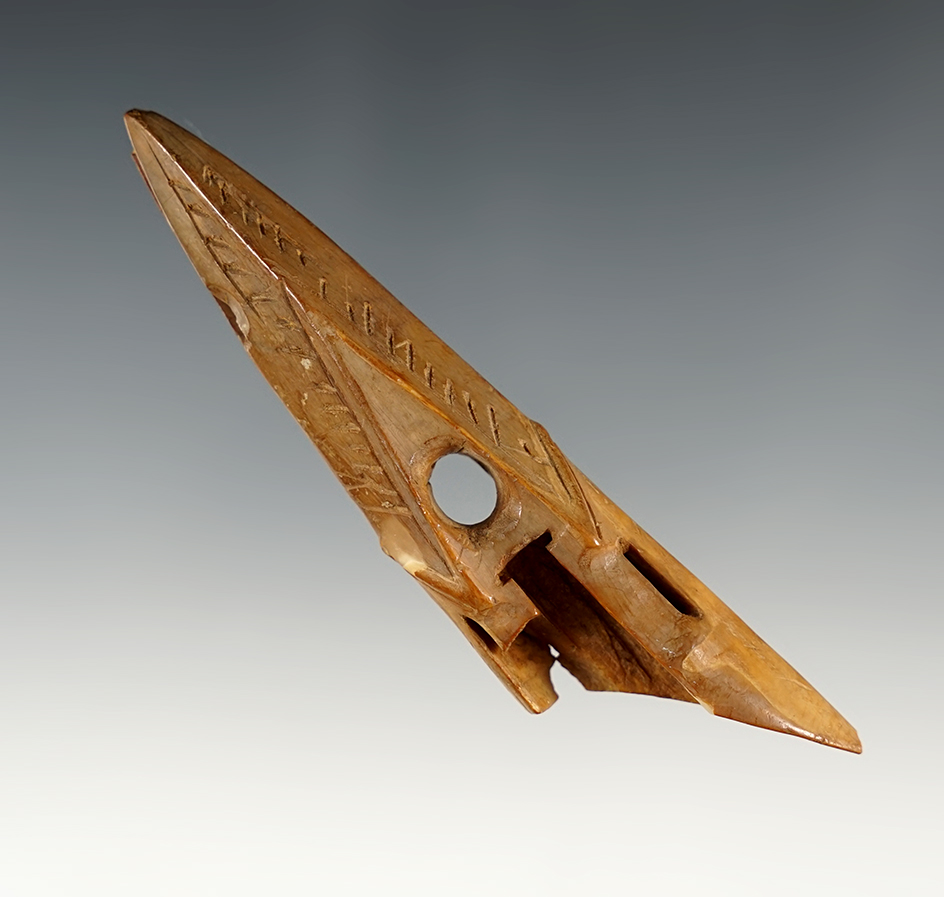 Beautifully carved 3 7/8" Harpoon Toggle found in Alaska.