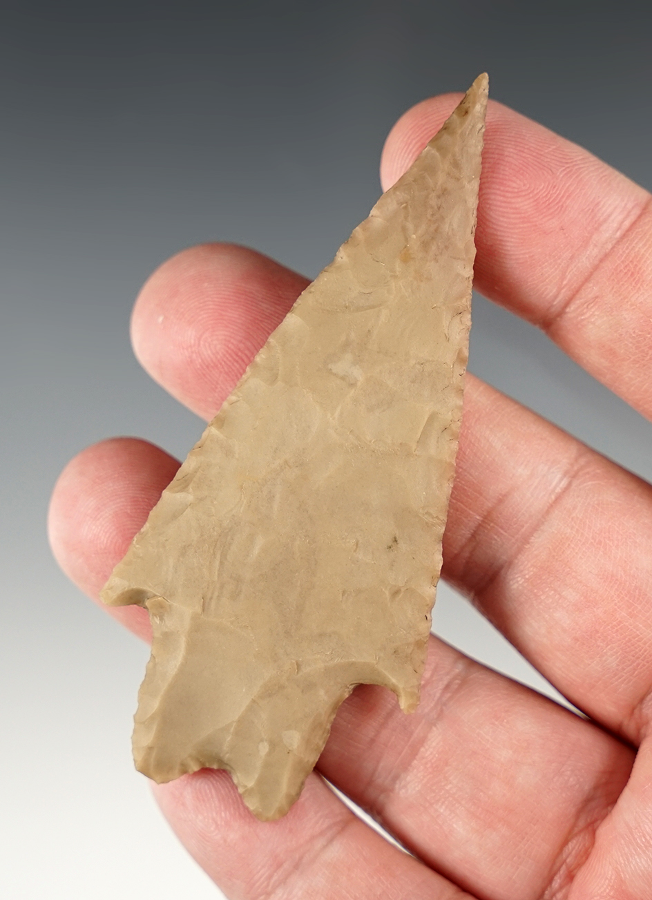 Nicely made 3 5/16" Pedernales found in Texas. Comes with a Rogers COA.