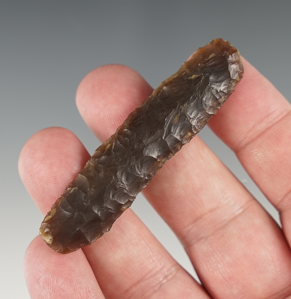 2 5/8" Knife River Flint Knife found in South Dakota.