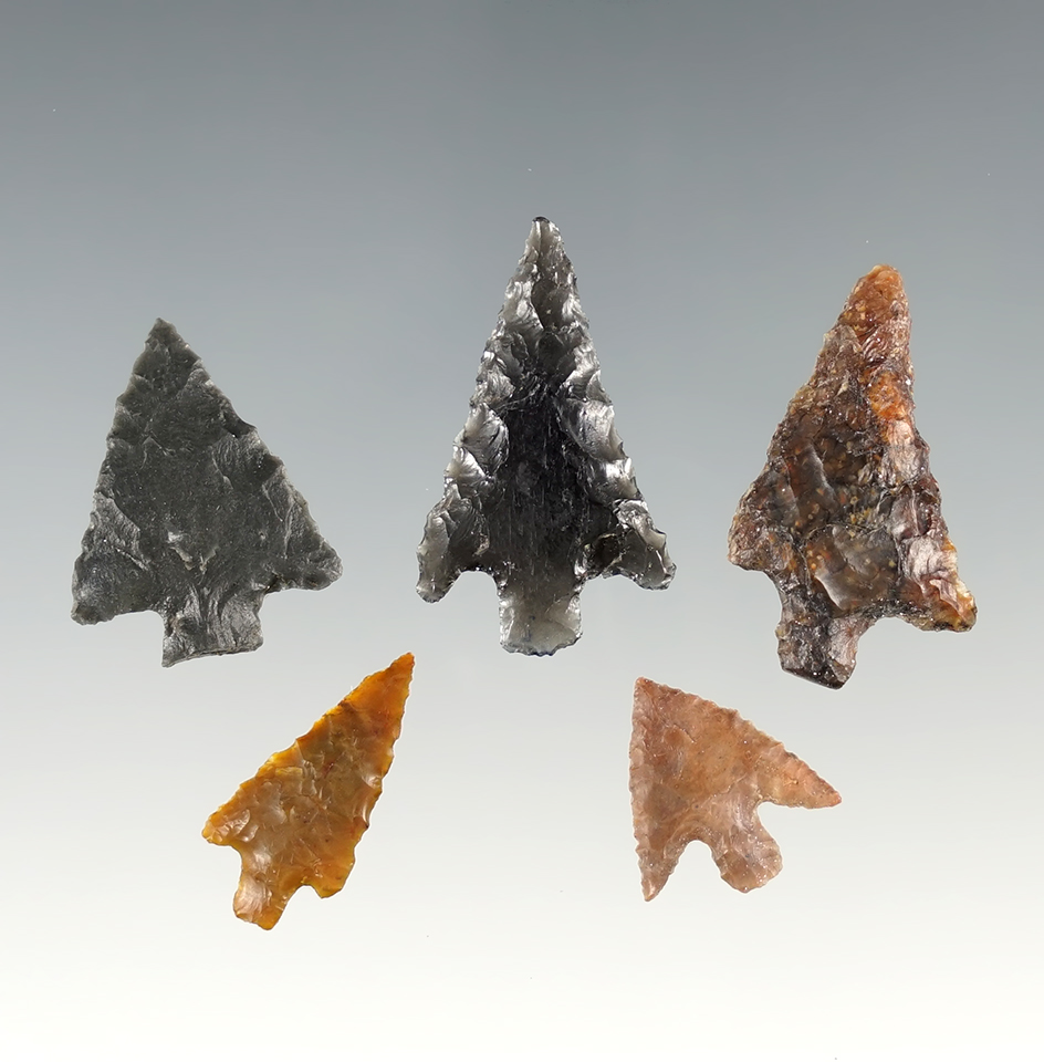 Set of 4 nicely made Columbia Plateau points found in Vantage, Washington.