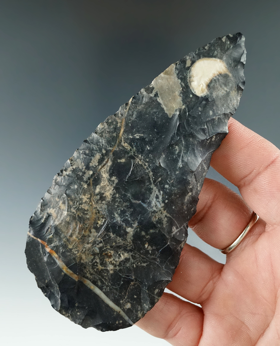 4 5/16" Coshocton Flint Archaic Blade found in southern Michigan.