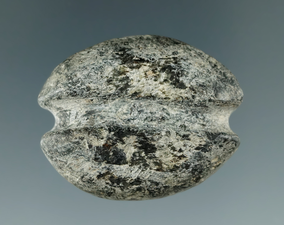 1 7/16" grooved necklace Pendant found near Lake Champlain, New York.  Bennett COA.