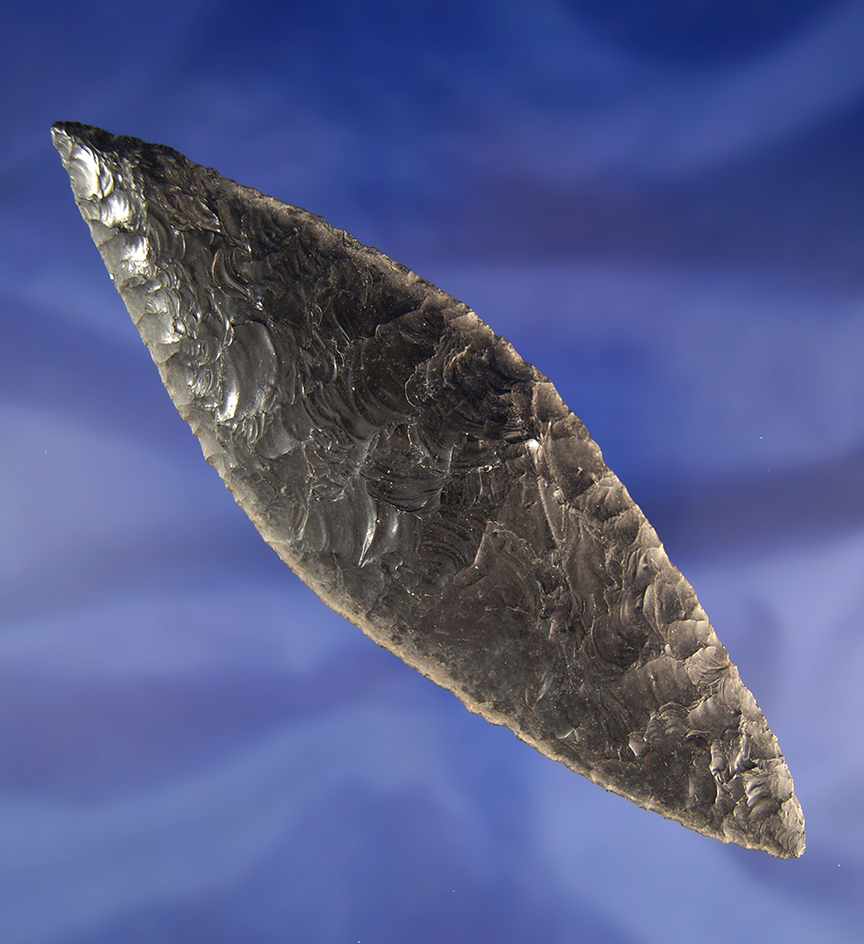 Sale highlight! 5 1/16" Archaic Bi-pointed Knife - Sacramento River in California. Stermer COA.