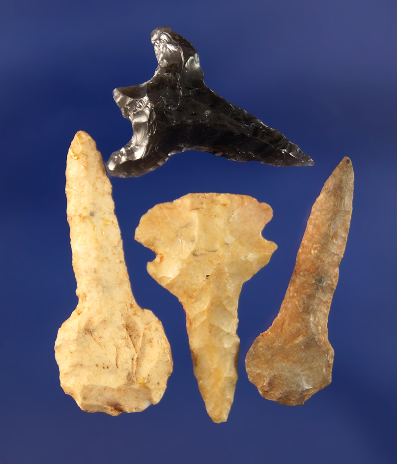 Set of four Drills found near the Columbia River, largest is 1 3/16".