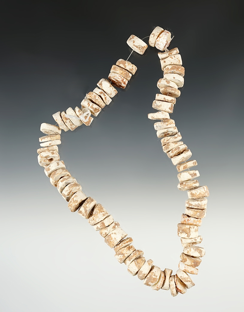 13" Strand of Shell beads found in Mendota, Virginia
