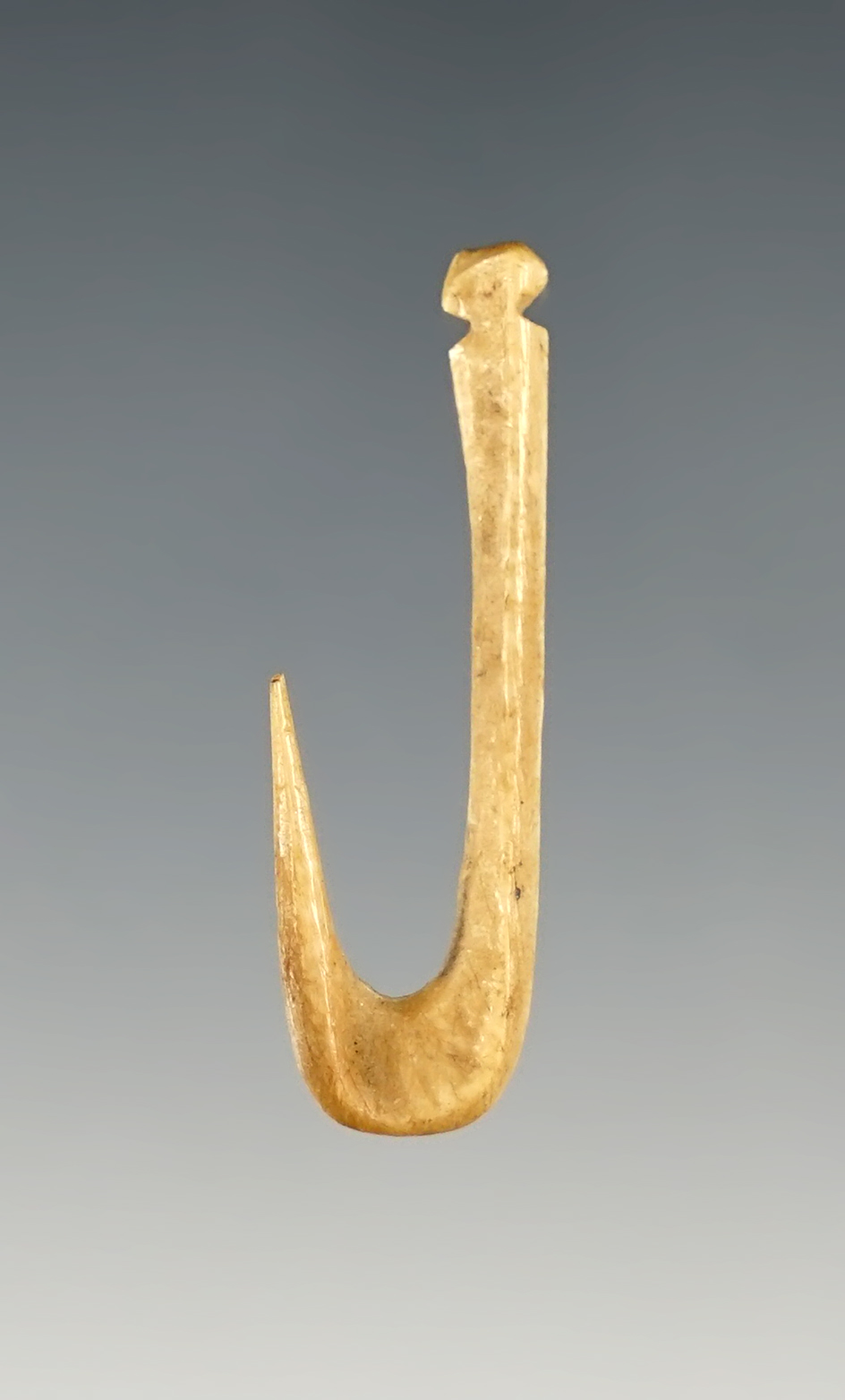 1 3/8" Bone Fish Hook - Feurt Site, Scioto Co., Ohio.
