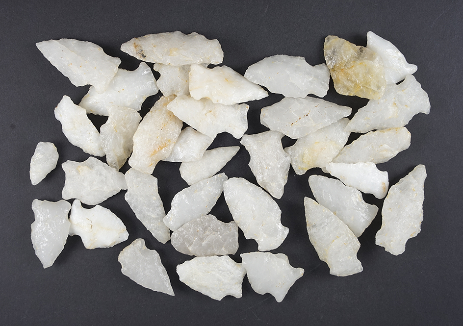 Set of 33 nice Pennsylvania/Maryland Quartz points.