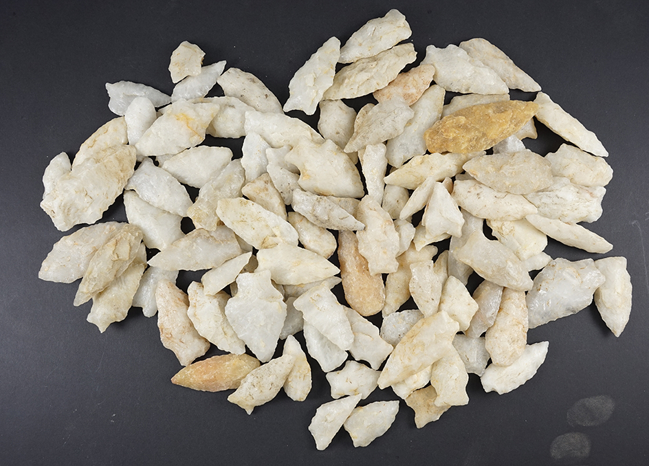 100 Quartz Arrowheads - Cecil Co., Maryland area.