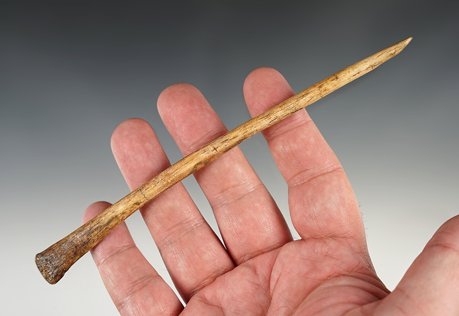 6 1/2" well patinated Bone Awl - Cocke Co., Tennessee.