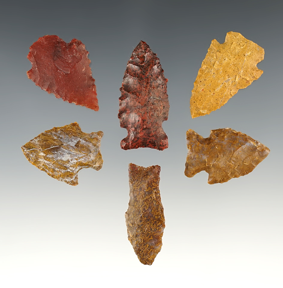 Set of 6 colorful points - New Mexico. Largest 1 1/2".