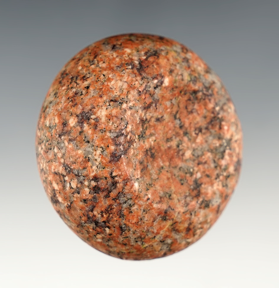 Highly colorful 1 15/16" Quartz Discoidal, Delaware Co., OH.