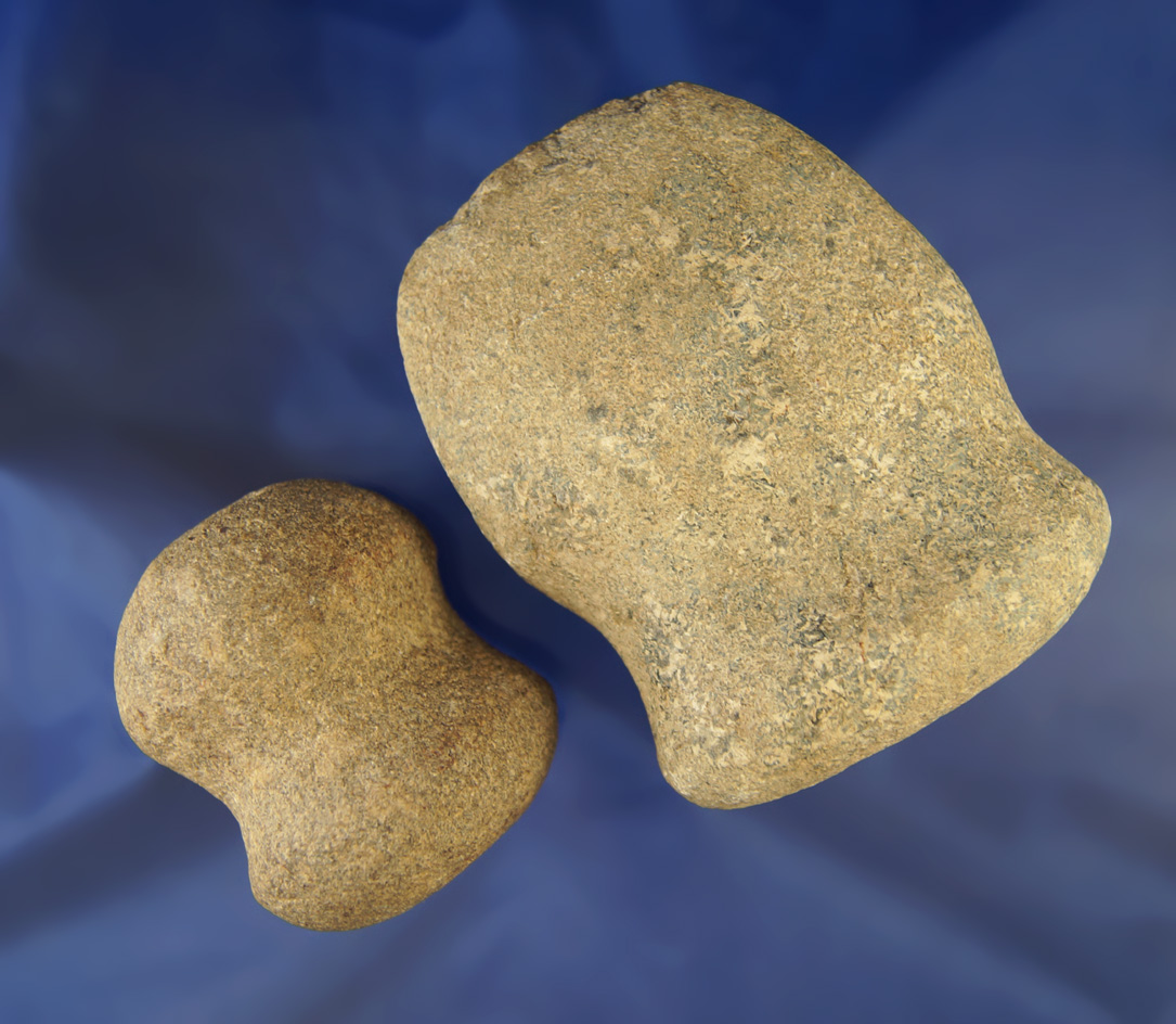 Pair of stone tools found in Ohio from the Shipley collection including a 3 9/16" Axe
