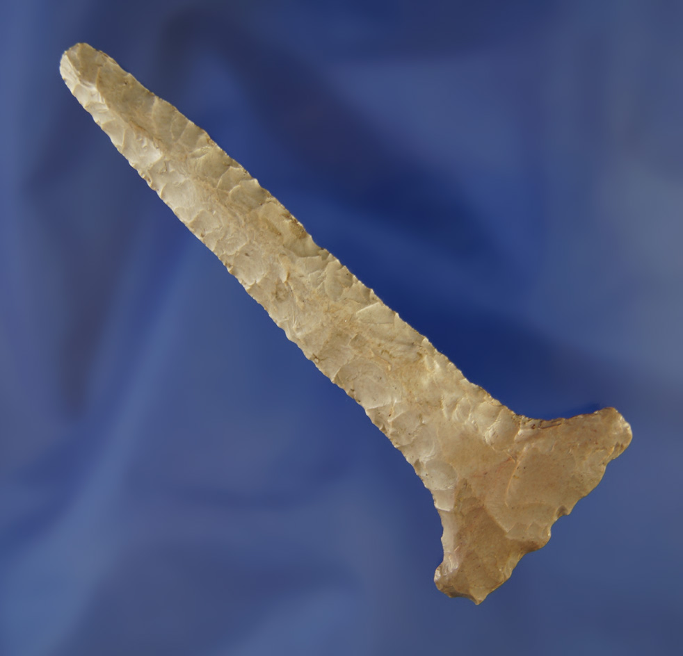 3 5/8" Expanded Base Drill found in Adams Co.,  Ohio. Made from Hornstone. Davis G-9 COA.