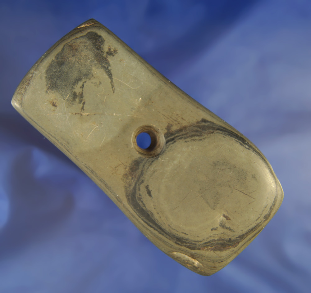4 5/8" Banded Slate Key Hole Pendant found in Wood Co., Ohio.