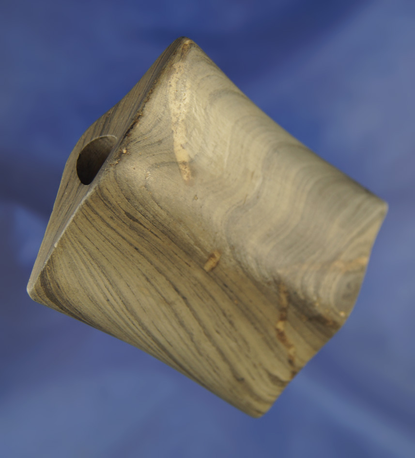 2 5/8" Exceptionally Fine Beautiful Banded Slate Bannerstone - Richland Co., Ohio.  Ex. Dilley.