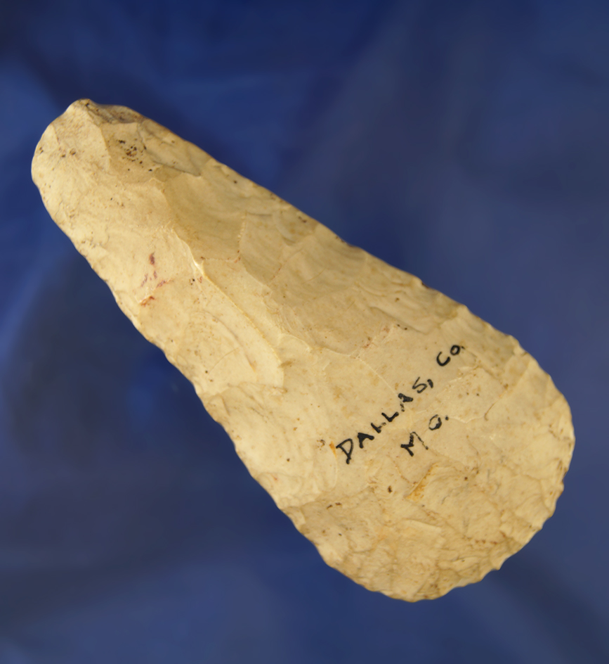 Ex. Perino! 3 15/16"  Hafted Scraper  found in Dallas Co.,  Missouri t- Gregory Perino  #124.