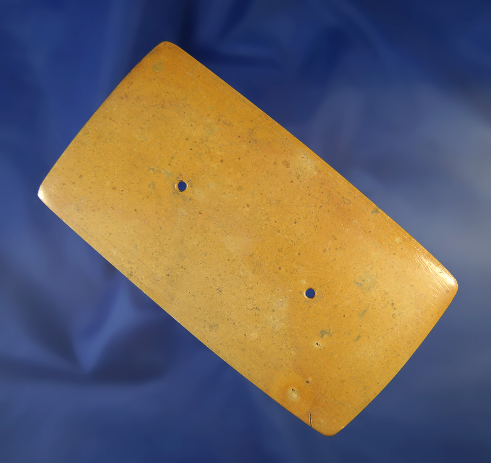 Highly Polished 4 15/16" x 2 5/8" Pipestone Gorget tallied on four sides.