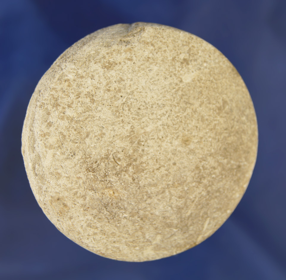 2 5/16" Biscuit Discoidal made from Limestone found in Burns Island, Georgia. Ken Partain COA.