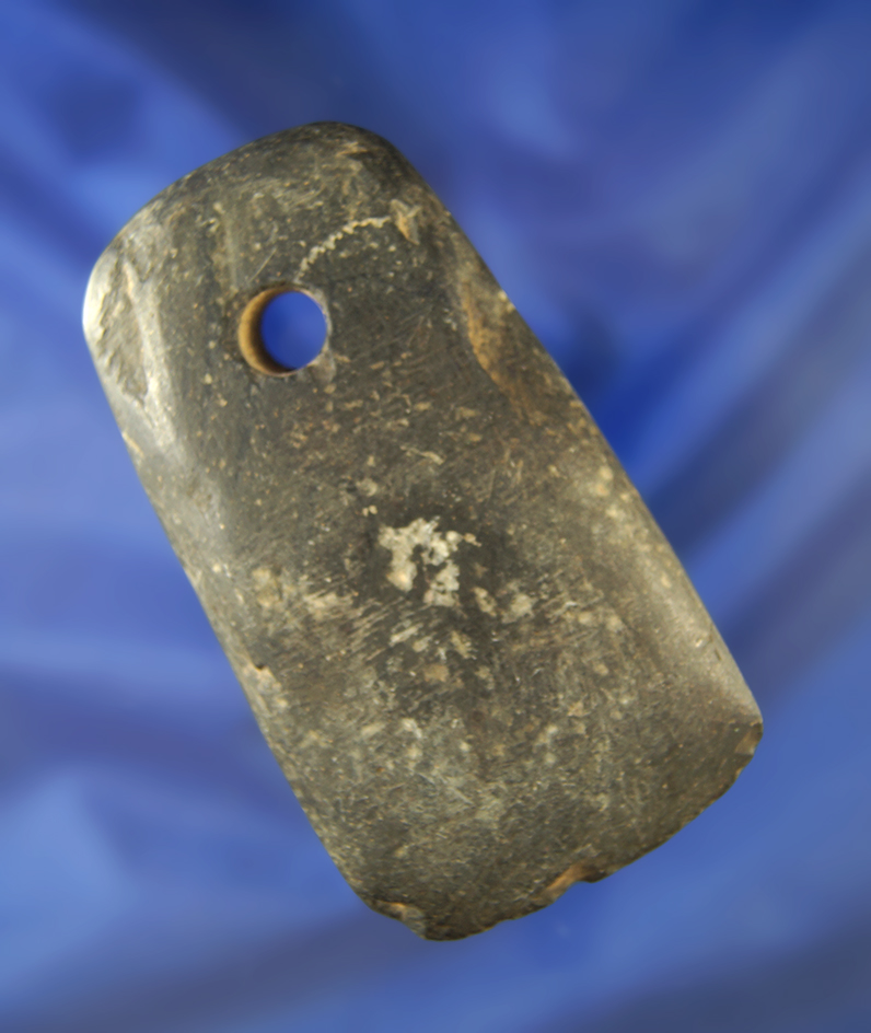 Rare style! 3 1/8" perforated Celt Pendant found in Adams County, Ohio.