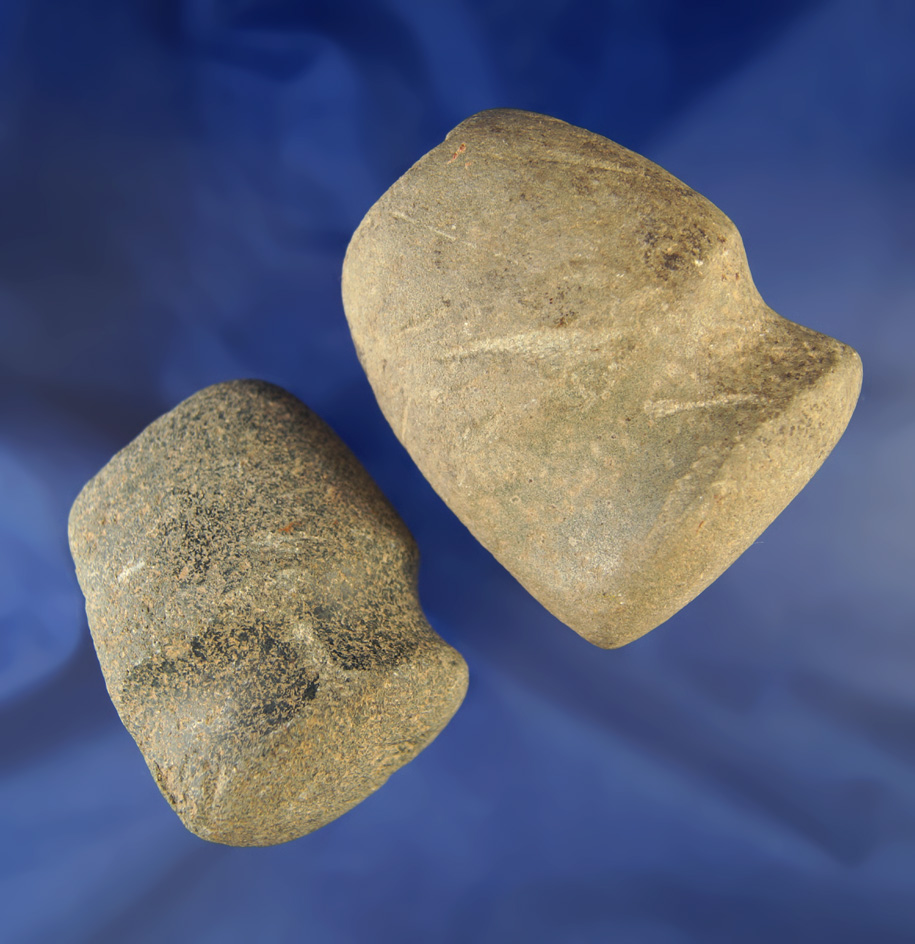 Pair of grooved Hammerstones found in Champaign Co.,  Ohio. Ex. Greg Shipley, Len Weidner